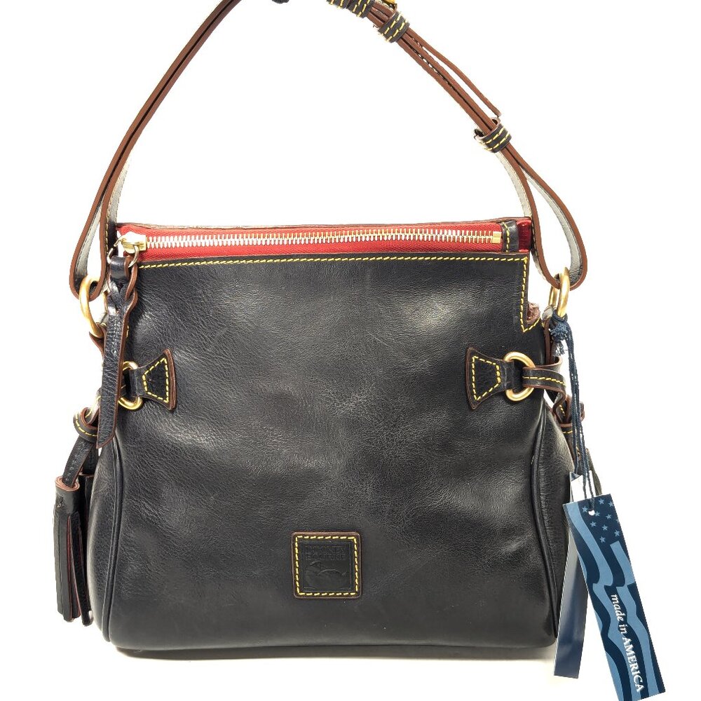 DOONEY & BOURKE USA Black Leather Florentine Hobo Satchel - Made in USA - NEW - Picture 16 of 16